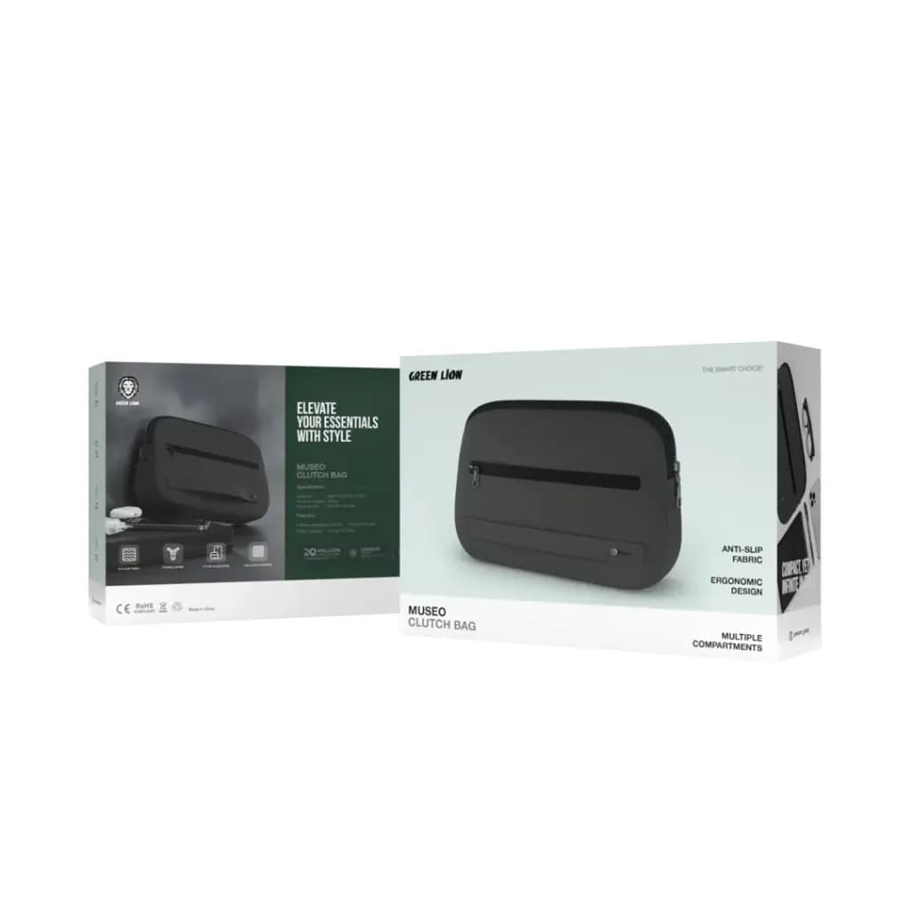 کیف دستی لوازم جانبیMuseo گرین لاین(GNMUSEOCLBGN)Green Lion Museo Clutch Bag – Green — تصویر ۳
