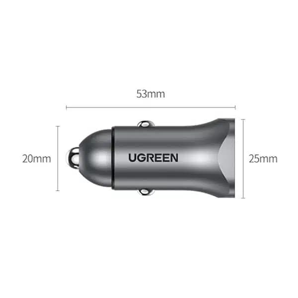 شارژر فندکی 30 وات با دو پورت USB-A و USB-C یوگرین مدل CD130 — تصویر ۴