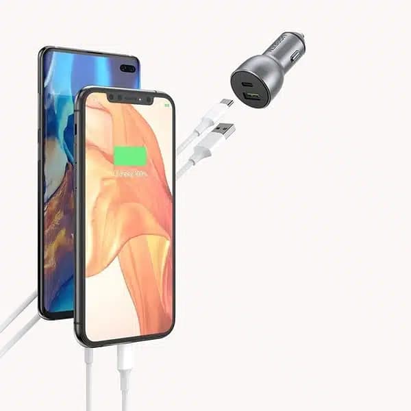 شارژر فندکی 52.5 وات با دو پورت USB-C و USB-A یوگرین مدل CD213 — تصویر ۴