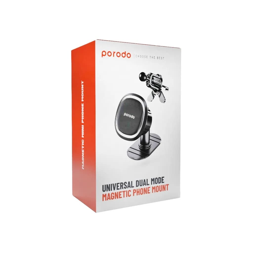 هولدر با پایه مغناطیسی و دریچه کولر پرودو (PD-MGCPH-BK)Porodo Universal Dual Mode Magnetic Phone Mount — تصویر ۳