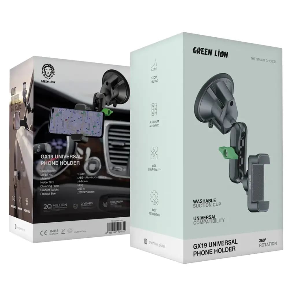 هولدر و پایه نگهدارنده وکیومی GX-19 گرین لاین (GN19UPHLDBK)Green Lion GX-19 Universal Phone Holder — تصویر ۴