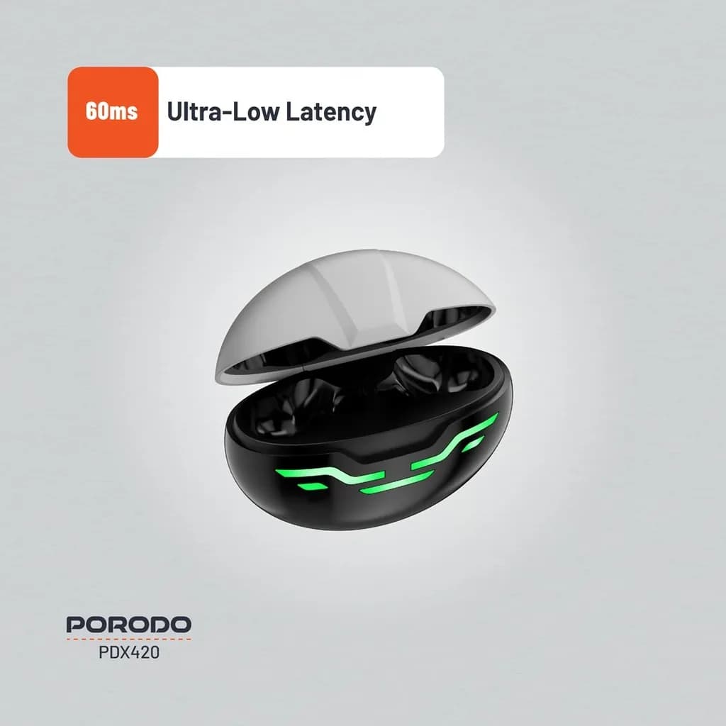 هندزفری بلوتوثی گیمینگ مدل PDX420 پرودو گیمینگ (PDX420) Porodo Gaming Ultra Low-Latency Gaming Earbuds — تصویر ۶