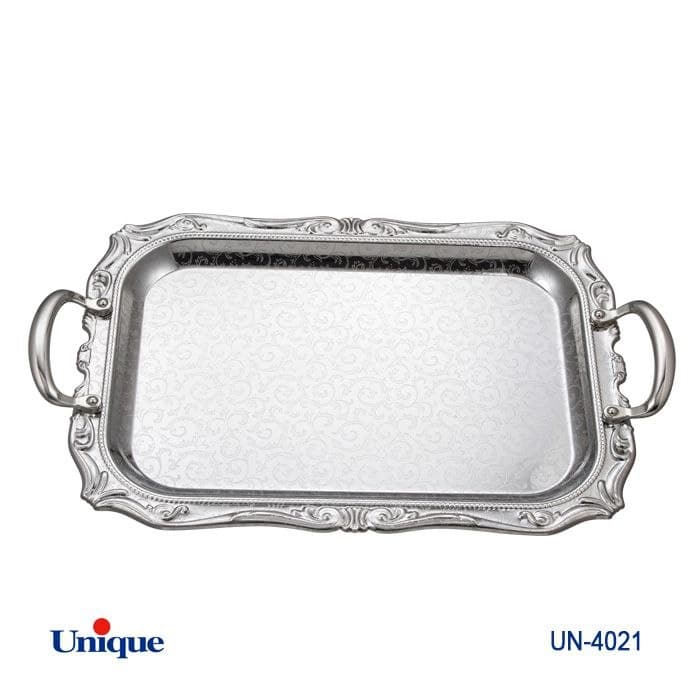 سینی استیل یک میل یونیک Unique بدون پایه بزرگ کد UN-4021 — تصویر ۲