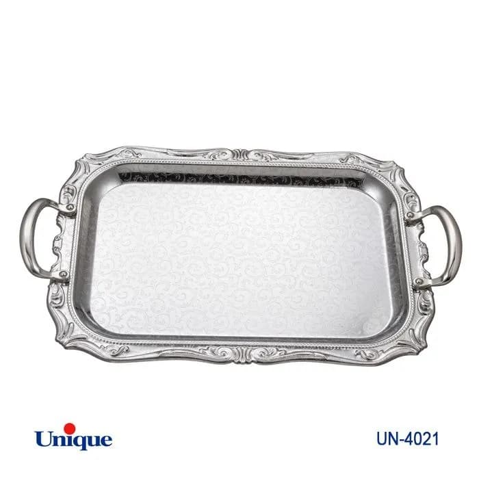 سینی استیل یک میل یونیک Unique بدون پایه بزرگ کد UN-4021