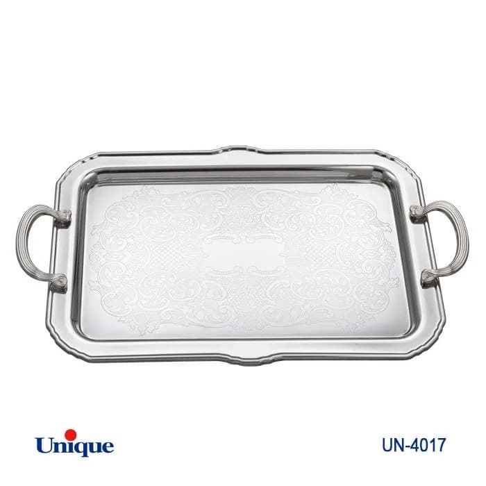 سینی استیل یک میل یونیک Unique بدون پایه بزرگ کد UN-4017