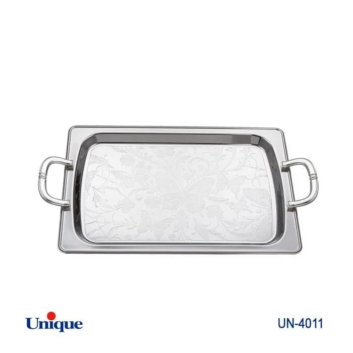 سینی استیل یک میل یونیک Unique بدون پایه کوچک کد UN-4011