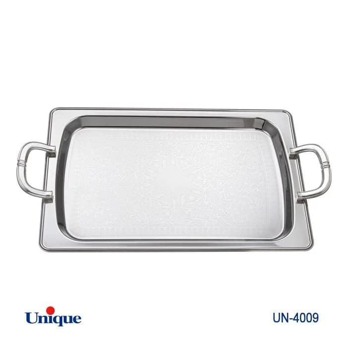 سینی استیل یک میل یونیک Unique بدون پایه بزرگ کد UN-4009