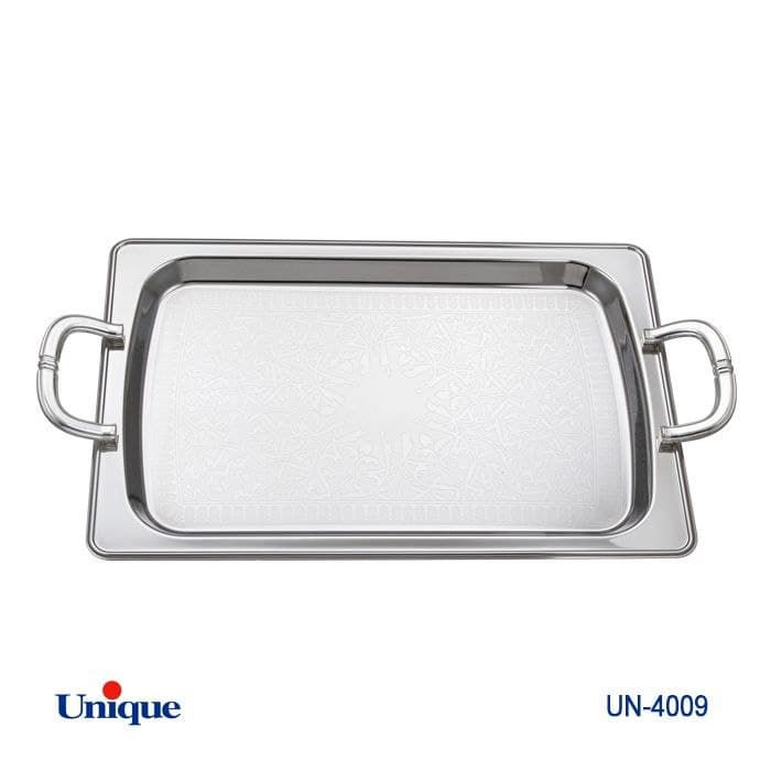 سینی استیل یک میل یونیک Unique بدون پایه بزرگ کد UN-4009 — تصویر ۲