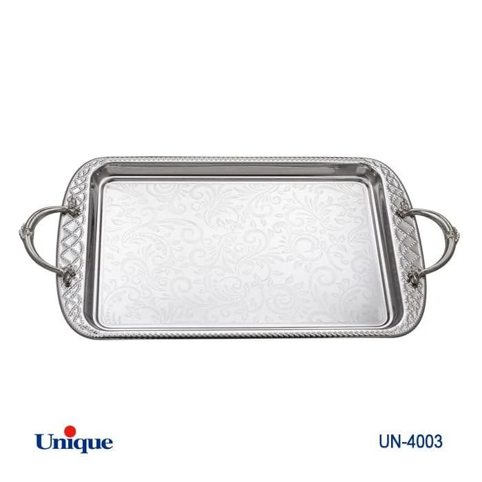 سینی استیل یک میل یونیک Unique بدون پایه بزرگ کد UN-4003