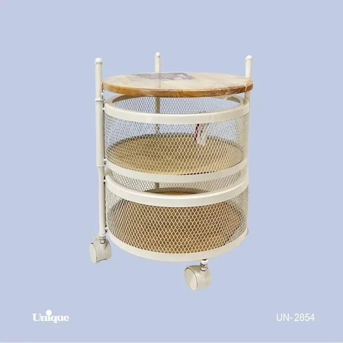 جا پیازی 2 طبقه یونیک Unique توری گرد سفید کد UN-2854