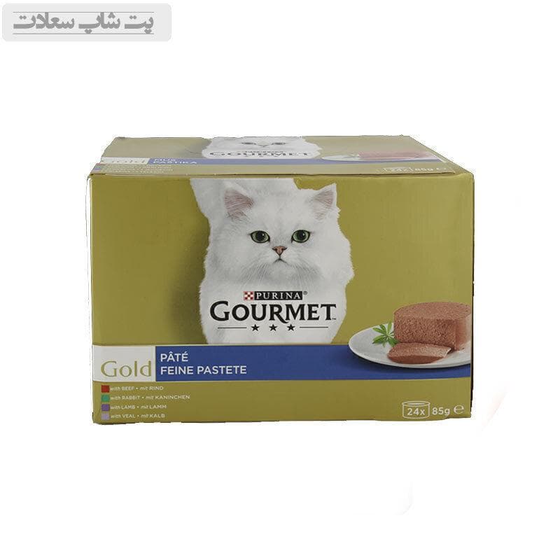 کنسرو غذای پته گربه گورمت در چهار طعم Gourmet Gold Pate بسته 24 عددی — تصویر ۲