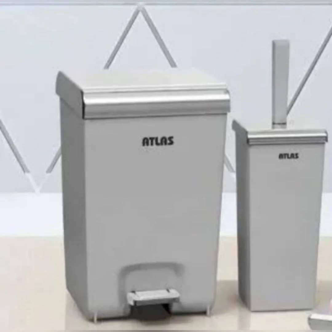 ست سطل و برس اطلس طوسی کروم مدل زاگرس کد 368