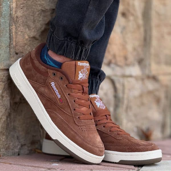 ریبوک کلاسیک کلاب سی قهوه ای رنگ reebok sneakersy Club C 85
