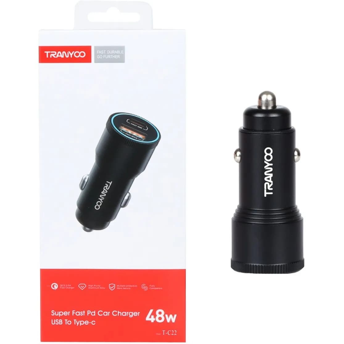 شارژر فندکی 48W ترانیو مدل T-C22