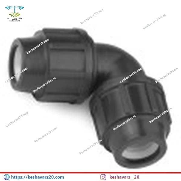 اتصال زانو مساوی پلی اتیلن 90 میلیمتر (3 اینچ)