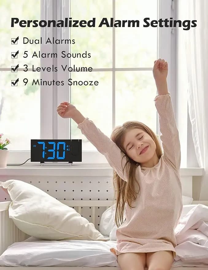 ساعت زنگ‌دار پروژکتوری با رادیو FM امپاو MPOW مدل HM127B – استوک — تصویر ۲