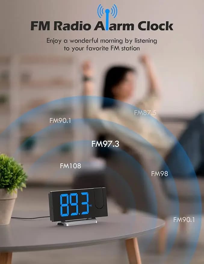ساعت زنگ‌دار پروژکتوری با رادیو FM امپاو MPOW مدل HM127B – استوک — تصویر ۴