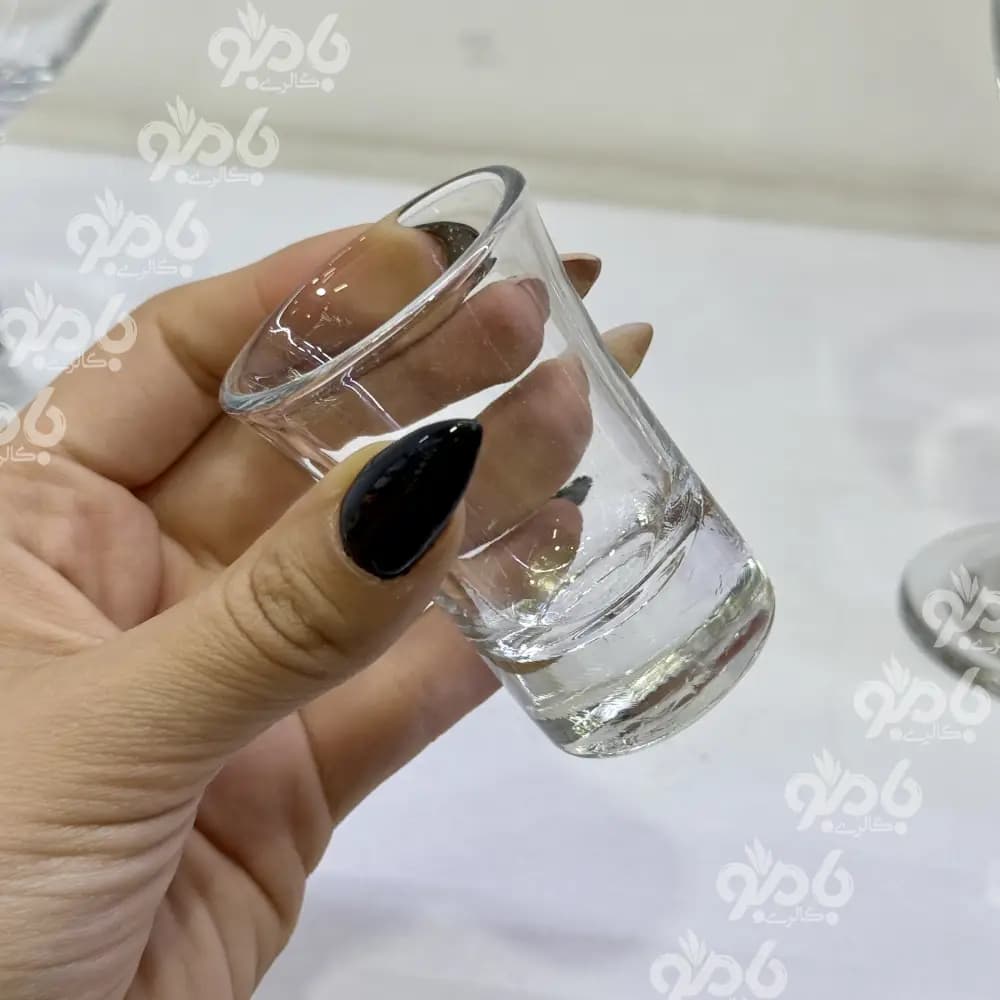 کلمن شیشه ای چلیپا ساده شفاف شات دار — تصویر ۳