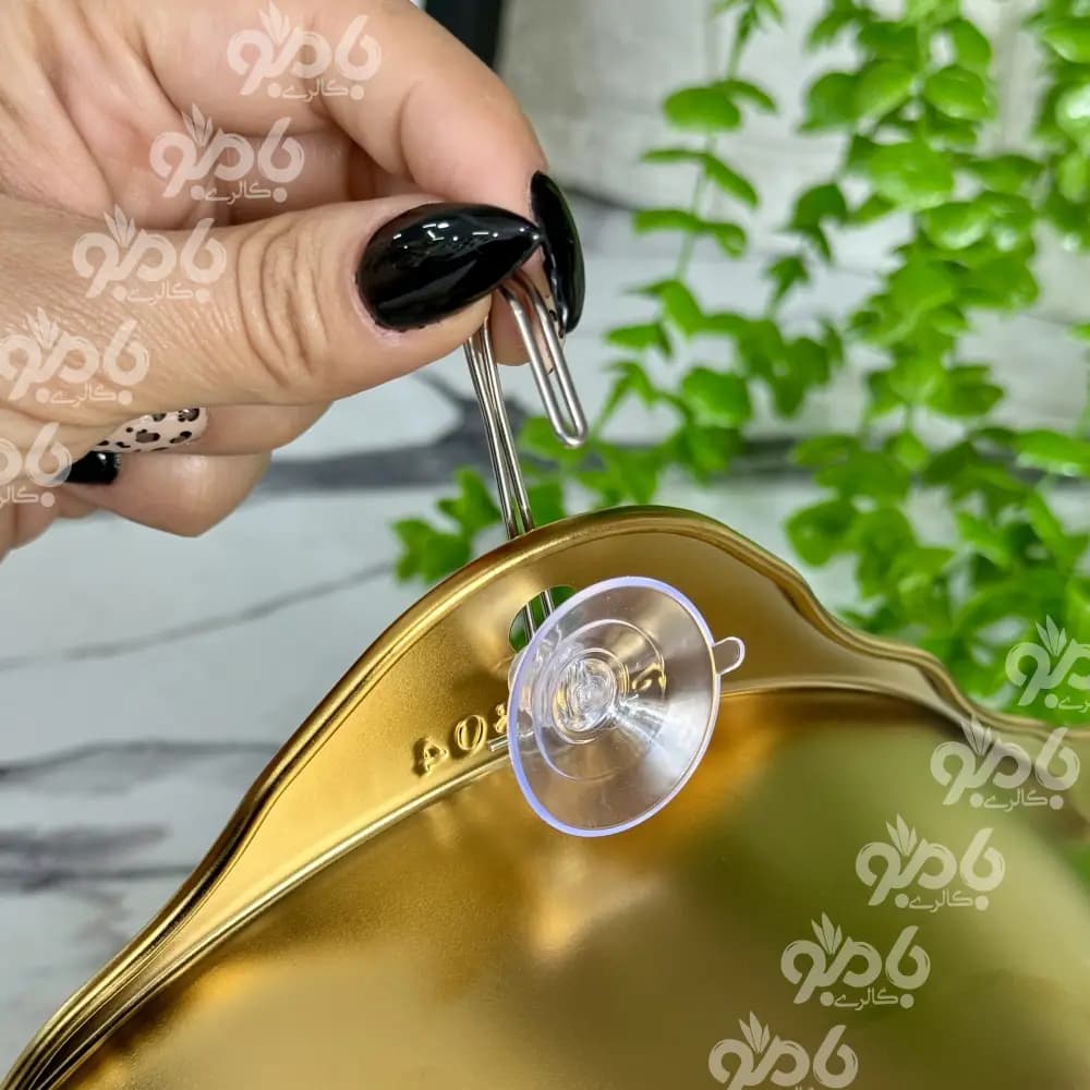 تفاله گیر سینک مثلثی استیل طلایی — تصویر ۳