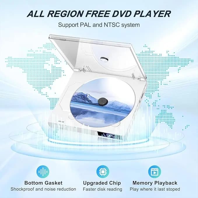 پخش کننده دی وی دی میت سفارش آلمان Maite dvd با بلندگوی داخلی HiFi – مشکی — تصویر ۲