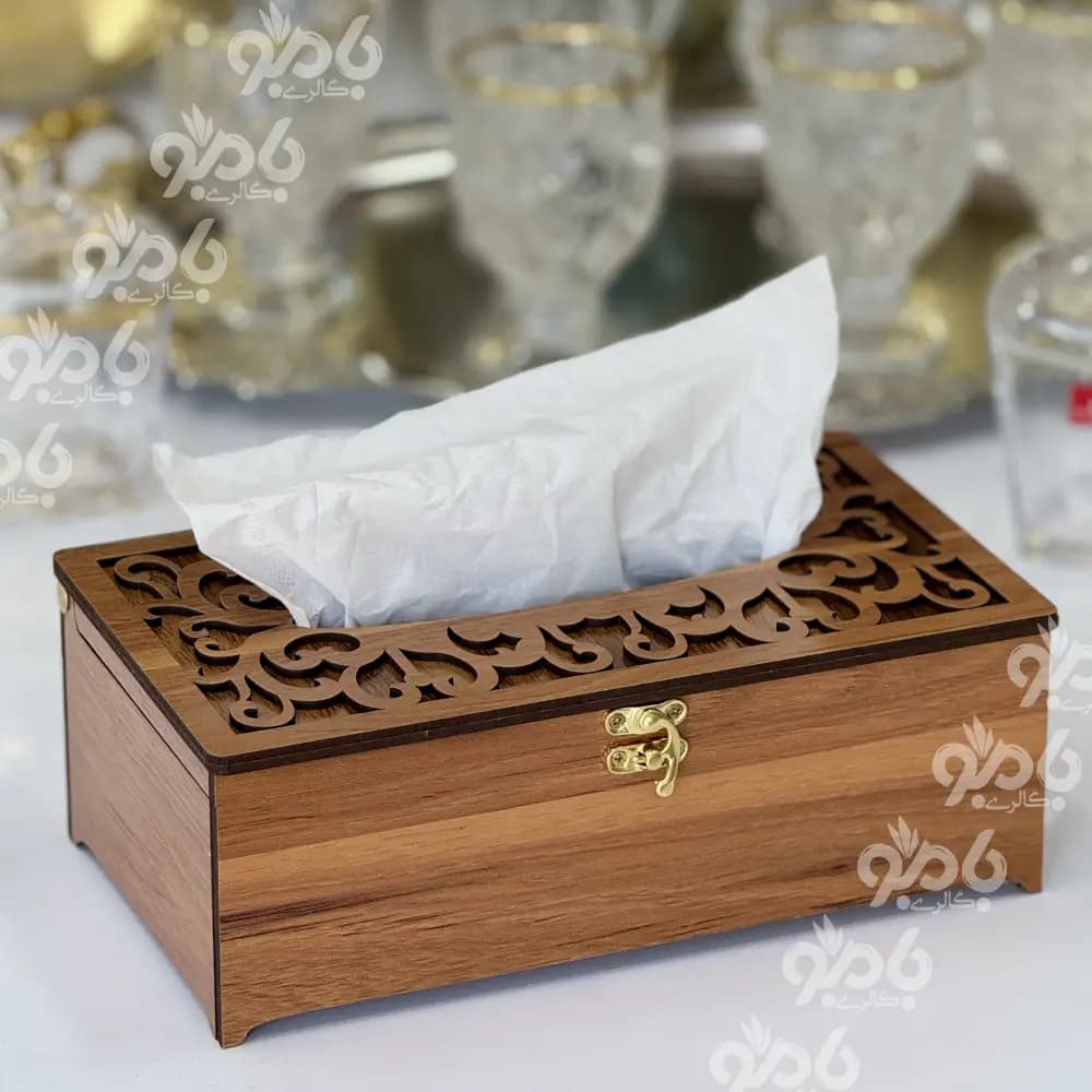 جادستمال تک چوبی لولایی لیزری طرحدار