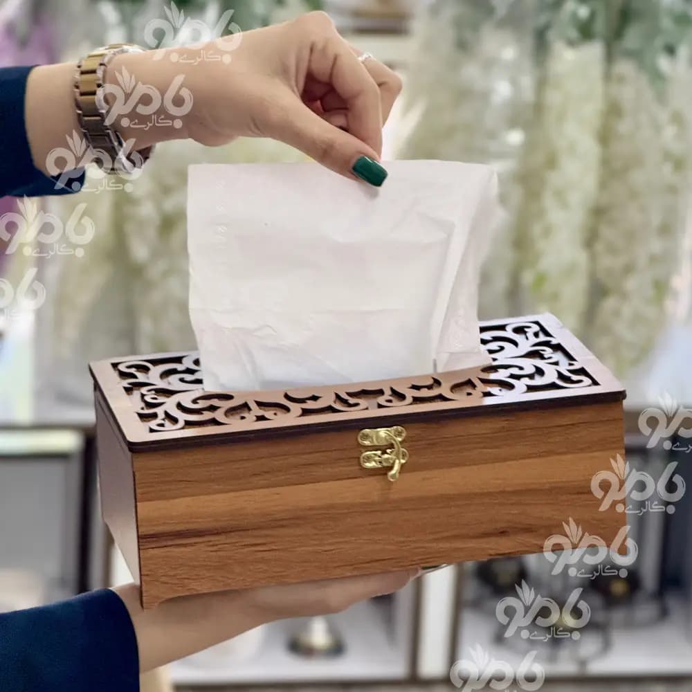 جادستمال تک چوبی لولایی لیزری طرحدار — تصویر ۲