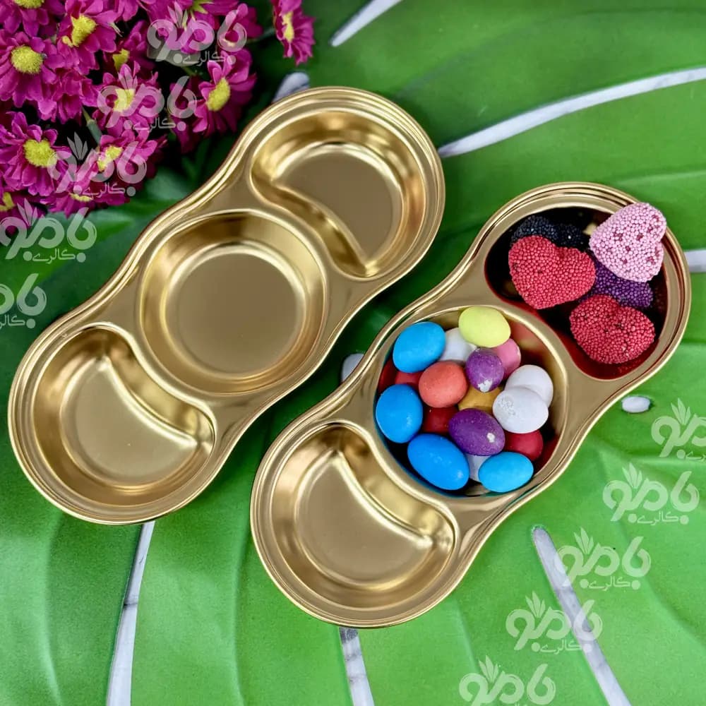 اردوخوری گرد 3خانه طلایی استیل