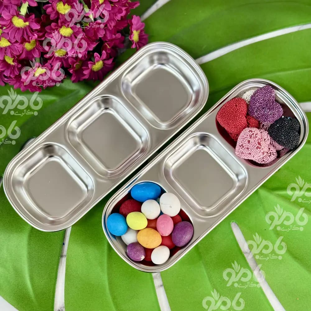 اردوخوری مربع بیسیک 3خانه سیلور استیل