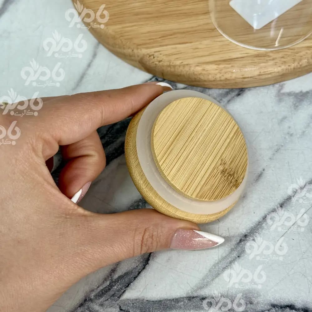 بانکه پیرکس گرد قطر 6 درب بامبو — تصویر ۳