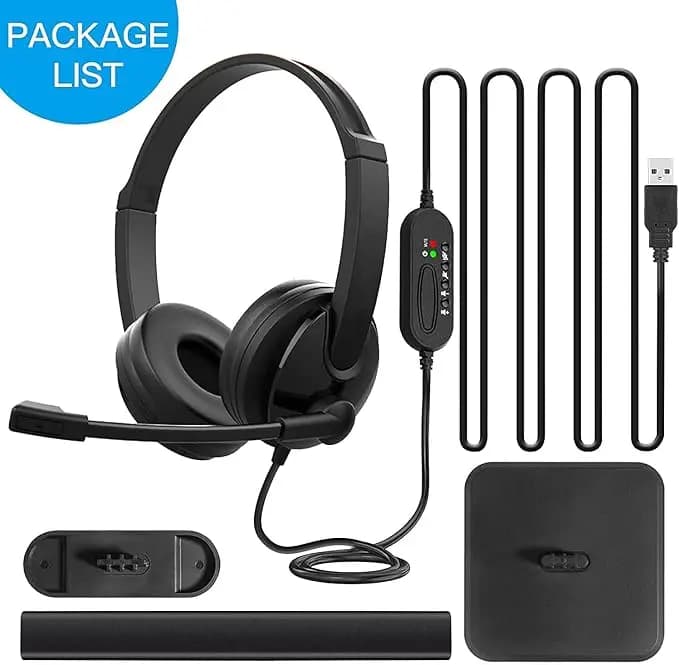 هدفون با کیفیت USB لپتاپ و کامپیوتر و مراکز تماس تلفن KITHOUSE کیت هاوس PC-3033 — تصویر ۶