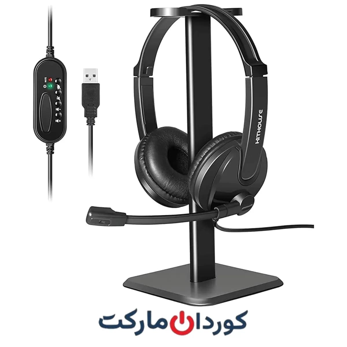 هدفون با کیفیت USB لپتاپ و کامپیوتر و مراکز تماس تلفن KITHOUSE کیت هاوس PC-3033