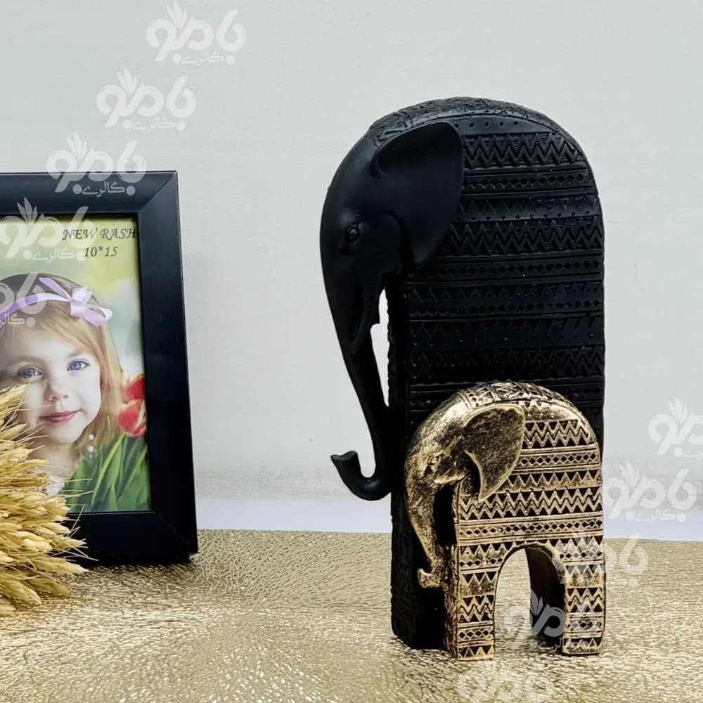 مجسمه رزین فیل چسبیده کد 2تکی — تصویر ۲