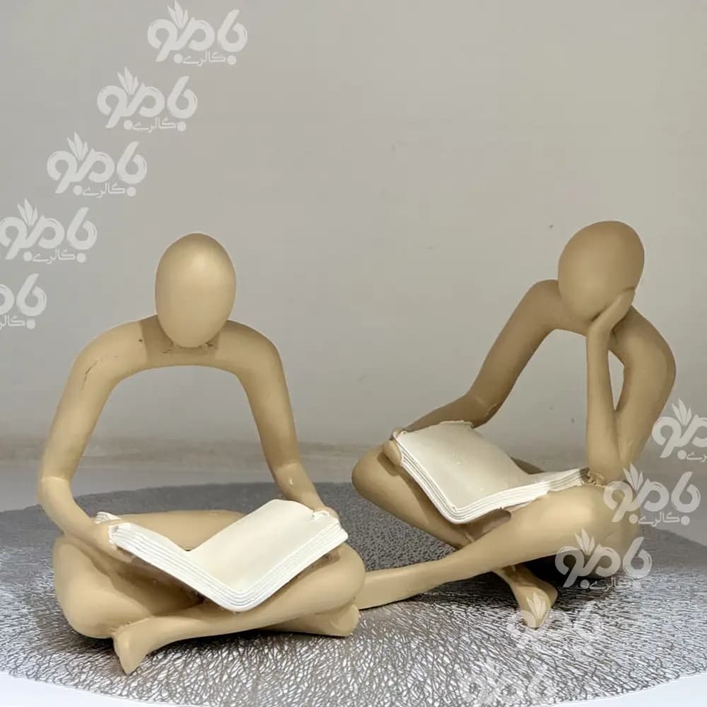 مجسمه رزین 2سایز کتابخوان جفتی — تصویر ۳