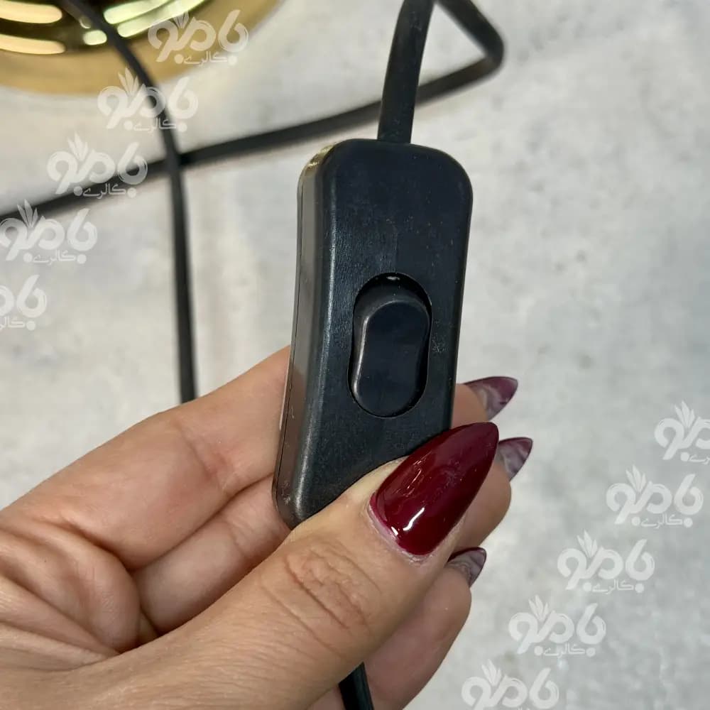آباژور رومیزی لامپا گلدار طلا نگین آویز — تصویر ۵