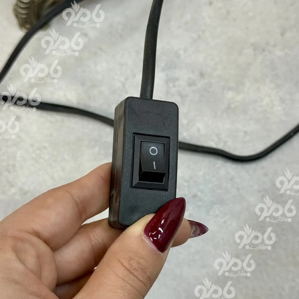 آباژور رومیزی گلدار عسلی لامپا — تصویر ۶