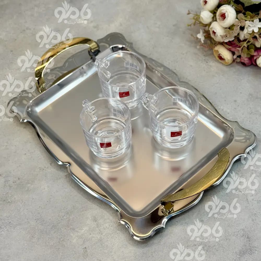 سینی استیل فریکوک مستطیل 2رنگ0063 — تصویر ۲