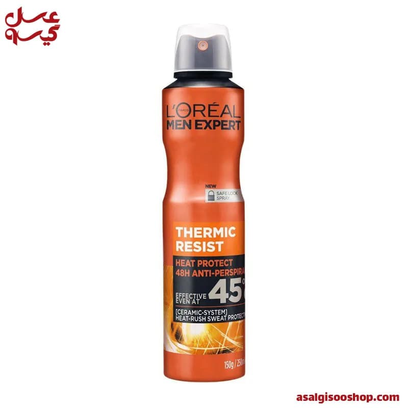 اسپری دئودورانت مردانه لورآل نارنجی مدل Thermic Resist حجم ۳۰۰ میل | L’Oréal Men Expert Thermic Resist Deodorant Spray 300ml | کد2909