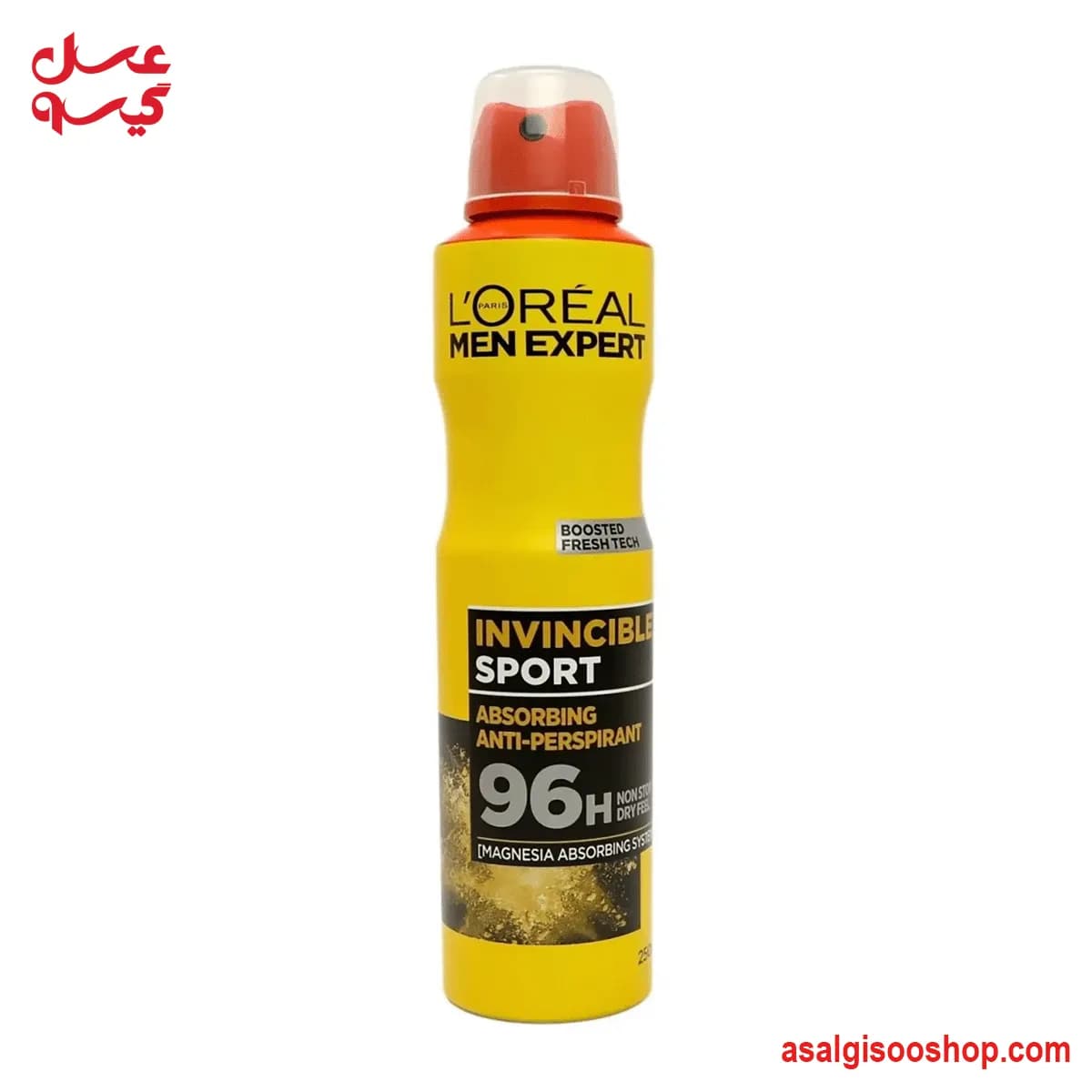 اسپری ضد تعریق مردانه لورآل زرد مدل Invincible Sport حجم ۲۵۰ میل | L’Oréal Men Expert Invincible Sport Anti-Perspirant Spray 250ml | کد 2908