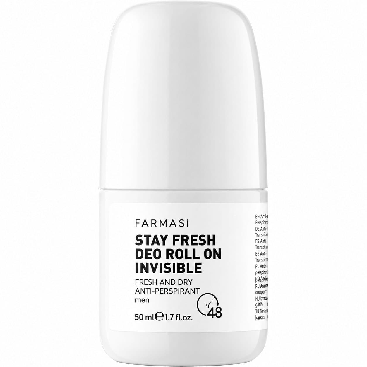 دئودورانت رولی فارماسی سری استی فرش و ماسکولین Farmasi Stay Fresh & Masculine Deo Roll-On 50ml — تصویر ۳
