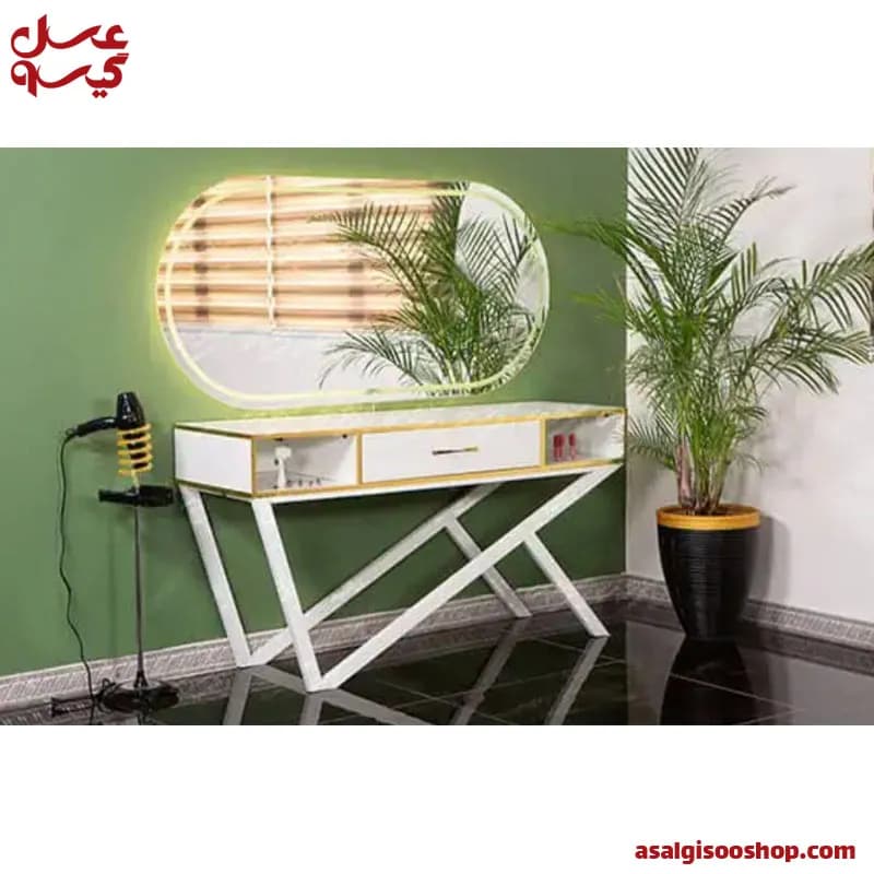 آینه دیواری با فرم فلزی با بک لایت9069 صنعت نواز |Sanat Navaz Salon Wall Mirror with Metal Frame and Backlight|کد 2820