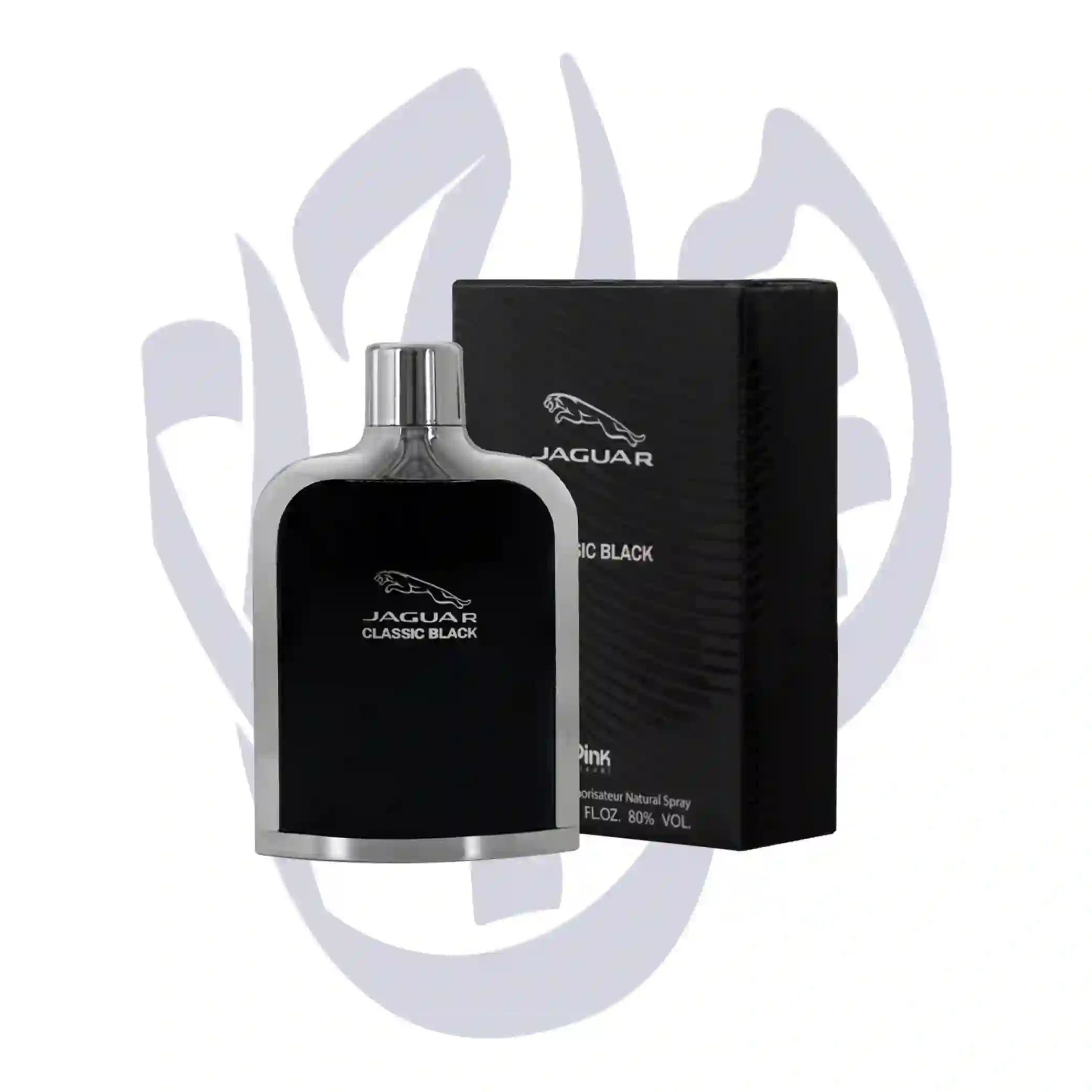 ادوپرفیوم مردانه پینک ویژوآل Pink مدل جگوار کلاسیک بلک (جگوار مشکی) Jaguar Classic Black حجم 100 میلی لیتر طرح مارک