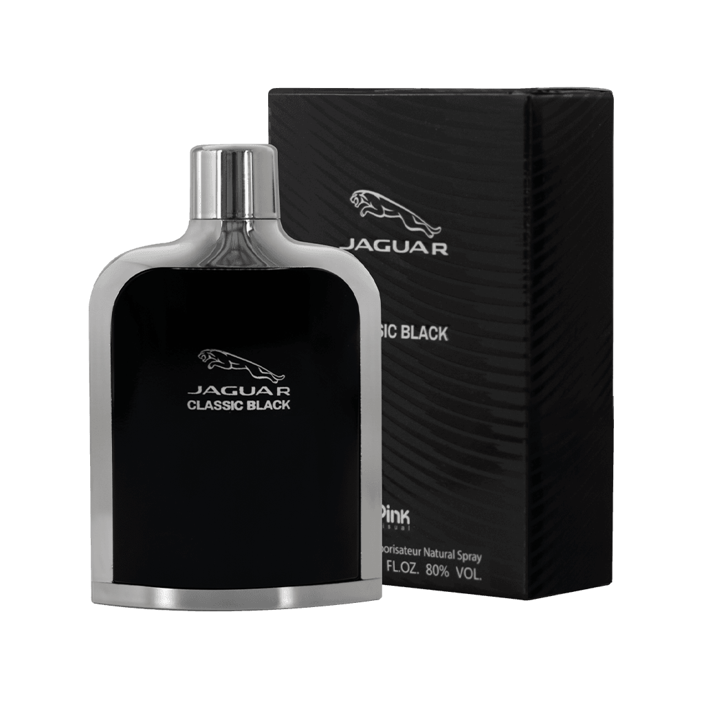 ادوپرفیوم مردانه پینک ویژوآل Pink مدل جگوار کلاسیک بلک (جگوار مشکی) Jaguar Classic Black حجم 100 میلی لیتر طرح مارک — تصویر ۲