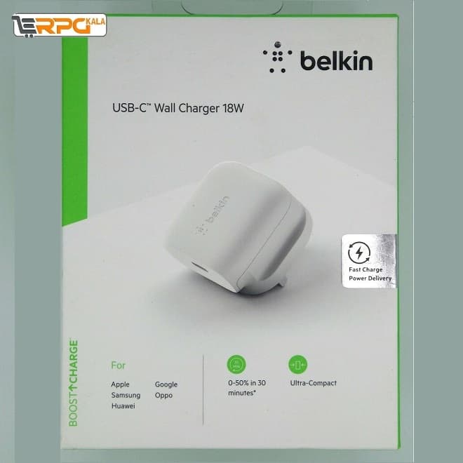 شارژر بلکین ۱۸ واتی USB-C (فست شارژ) — تصویر ۲