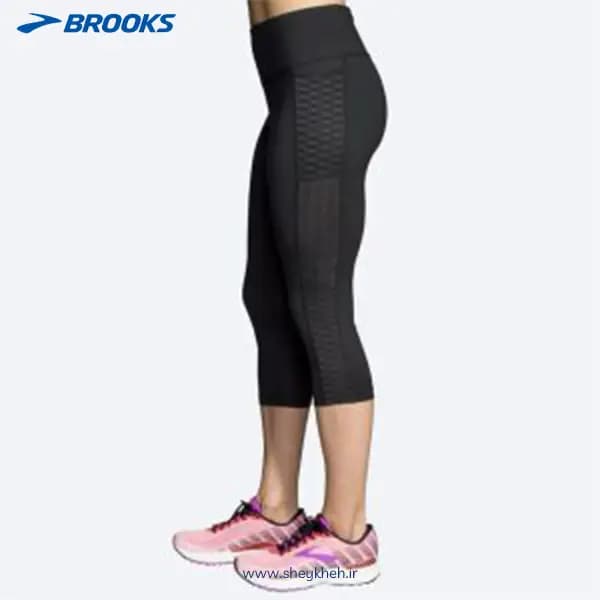نیم لگ ورزشی زنانه مشکی بروکس Brooks Greenlight Tight — تصویر ۱۱