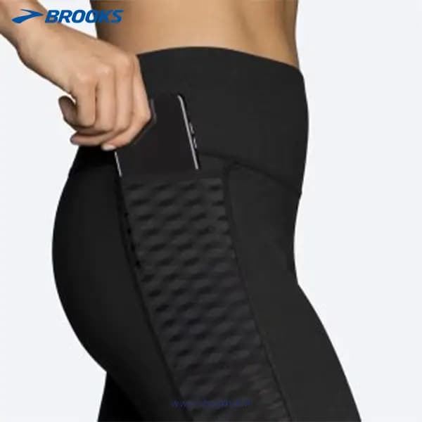نیم لگ ورزشی زنانه مشکی بروکس Brooks Greenlight Tight — تصویر ۱۲