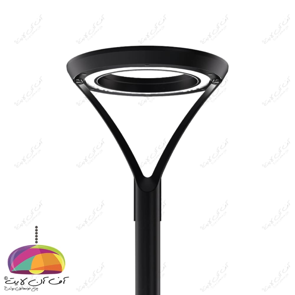 چراغ پارکی LED مدل سایرس 66 وات بدنه مشکی مازی نور