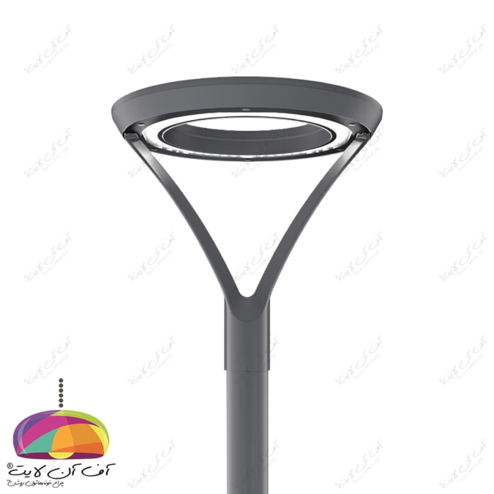 چراغ پارکی LED مدل سایرس 42 وات بدنه طوسی مازی نور