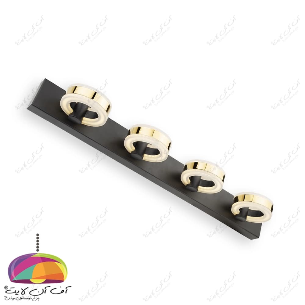 چراغ بالا آینه چهار شعله مدل A50 بدنه مشکی