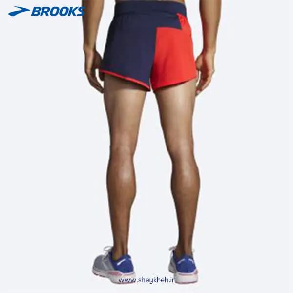 شورت ورزشی مردانه سرمه ایی قرمز بروکس Brooks Sherpa 3″ Split Short — تصویر ۹