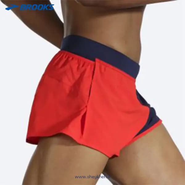 شورت ورزشی مردانه سرمه ایی قرمز بروکس Brooks Sherpa 3″ Split Short — تصویر ۱۲